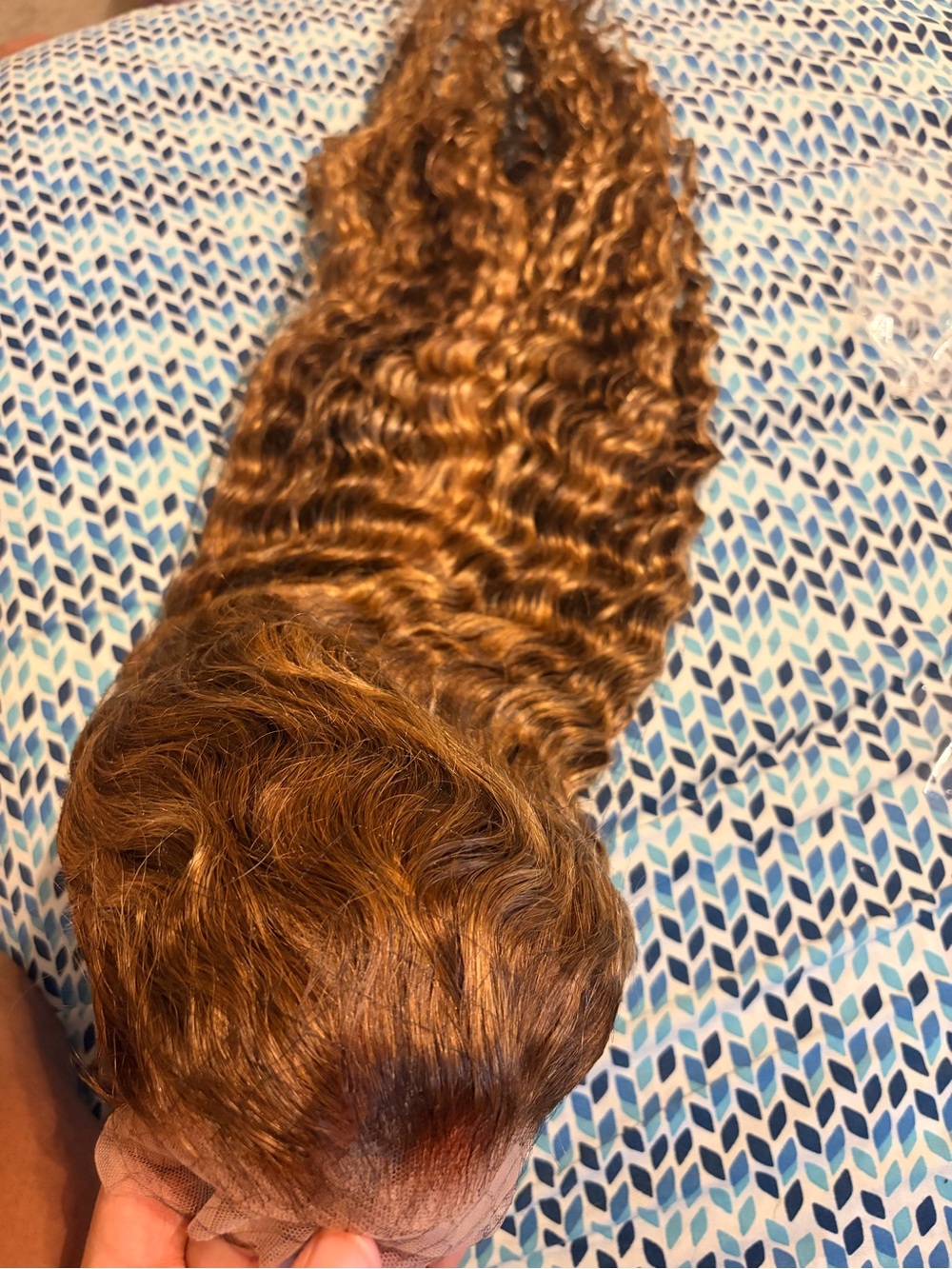 Natural Wavy Human Hair Wig - Chestnut Brown
